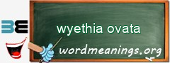 WordMeaning blackboard for wyethia ovata